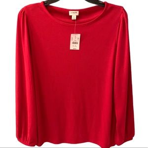 J Crew Red Lightweight Long Sleeve Shirt